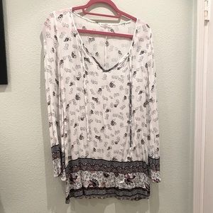 Paisley bohemian long sleeve dress